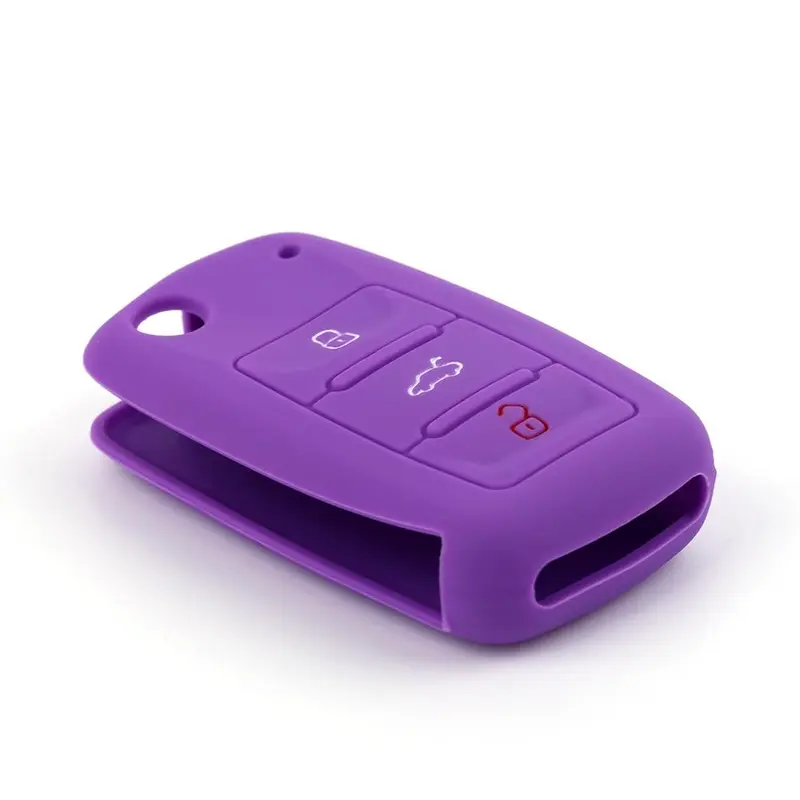 Silicone Car Key Case, Car Key Protector, Car Key Protective Cover, Key Case for Volkswagen Bora, Lavida, Touran, Tiguan, Passat and Octavia Cars 4