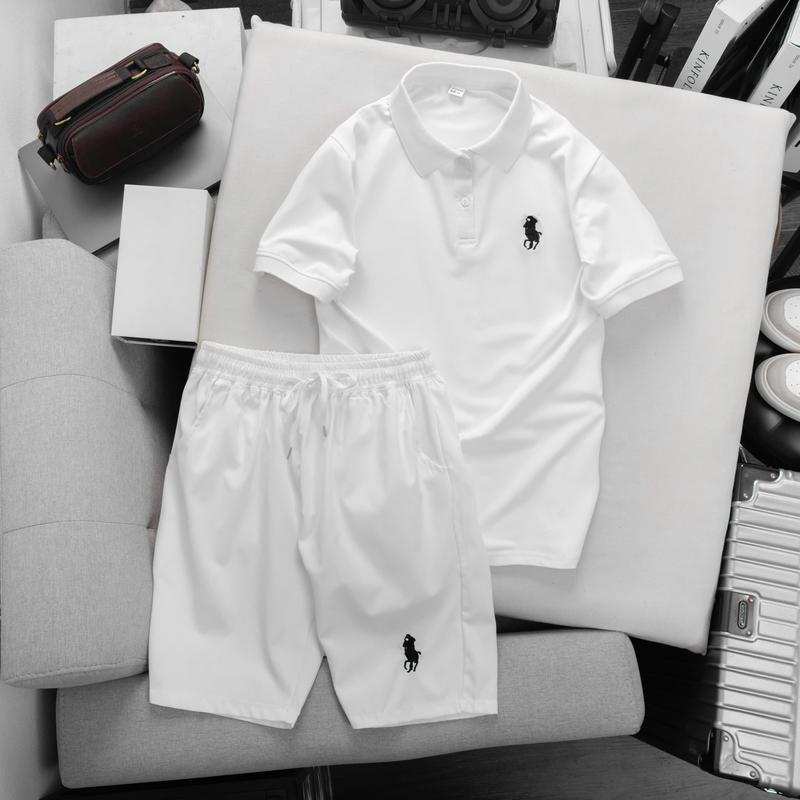 Bộ quần áo nam nữ  THÊU NGỰA phong cách chất POLY mát lịm và quần KAKI trẻ trung lịch sự, sang trọng PL32