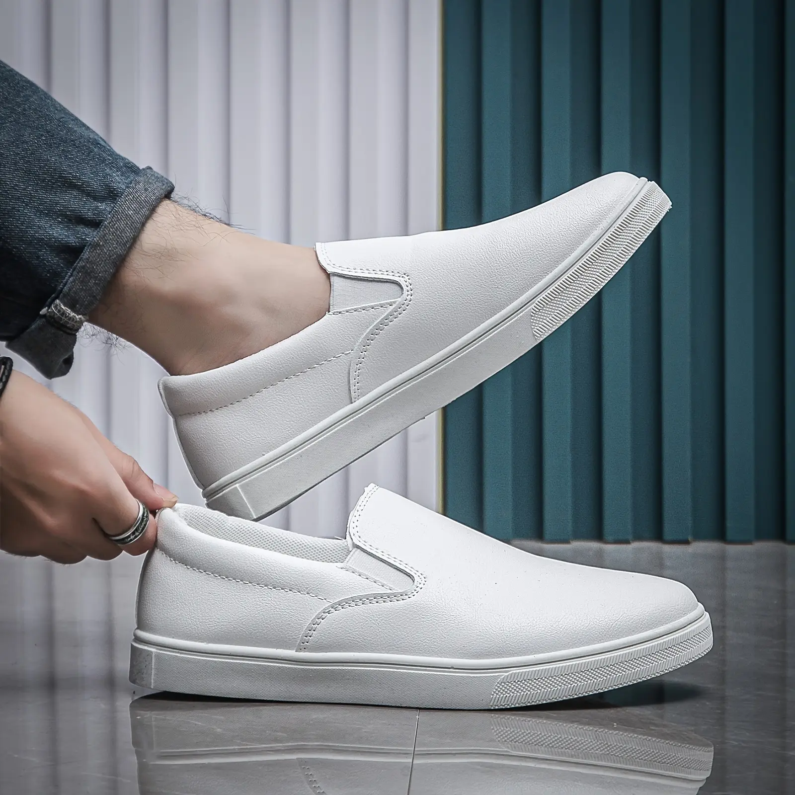 Men's Solid Versatile Casual Loafers, Wear-resistant Anti-skid Slip On Shoes, Middle Aged Men's Footwear