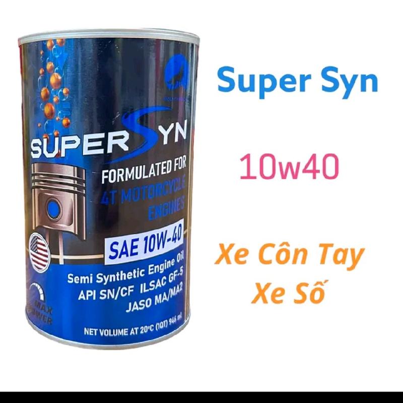 NHỚT SUPER SYN 10w-40 màu sanh danh co xe so ...xe con tây. 0