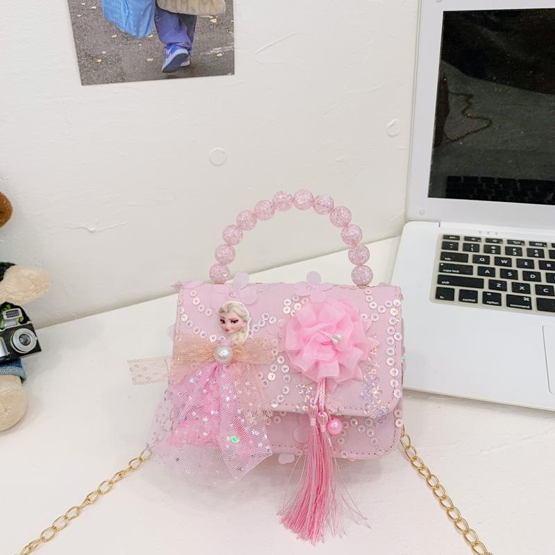  Túi cho bé gái đeo chéo vai mini 2026 túi xách trẻ em vuông hình công chúa đính thời trang 
