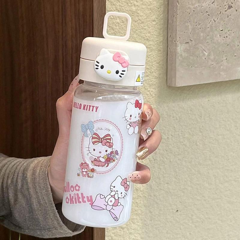 Cốc Nước, KT Cat, Dung Tích 500ml, Thiết Kế Hoạt Hình Dễ Thương Mới, Có Ống Hút, Cầm Tay, Cốc Lớn, Có Mũ Bảo Hiểm, Sticker, S9F1 3