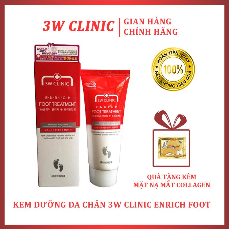 Kem Dưỡng Da Chân 3W Clinic Enrich Foot Treatment 100ml Hàn Quốc - Loại Bỏ Các Vết Nứt Nẻ Bàn Chân Khô Ráp Nhanh Chóng