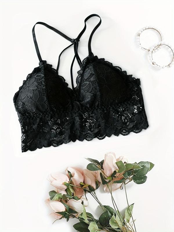 Women's Lace Wireless Push Up Seamless Bra, Elegant Comfortable Breathable Adjustable Strap Bralette Lingerie Top, Lingerie for Women, Women's Lingerie for All Seasons 8
