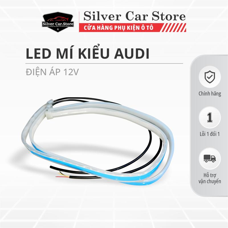 Dây Đèn Led Mí Audi Cho Ô tô và Xe Máy Hiệu Ứng 2 Chế Độ Xi Nhan Chạy Đuổi Demi Xếp Gạch - 12v Chống Nước Giá 2 dây