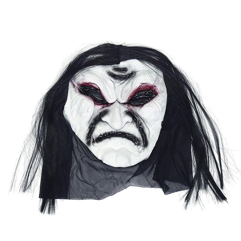 Dag-Mặt Nạ Ma Cho Halloween, Zombie Đáng Sợ Với Tóc Đen, Thoáng Khí, Ngôi Nhà Ma Ám, Đạo Cụ 4