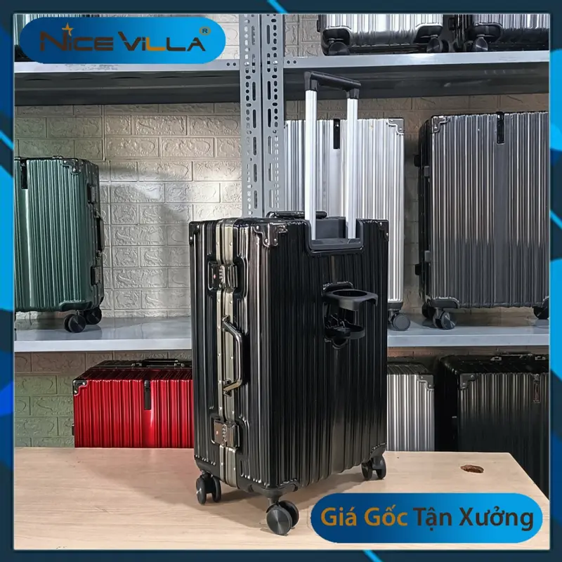 Vali Khung Nhôm Khóa Sập Có Ngăn Để Chai Nước, Móc Treo Đồ Có 3 Size 20/24/29 inch 7