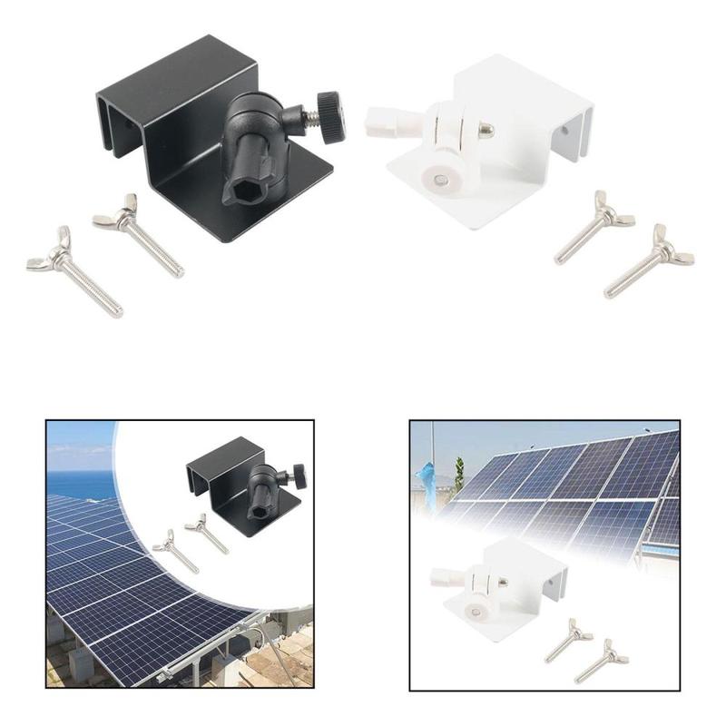 Universal Solar Panel Gutter Mount 1/4” Thread 7.5cmx6x3.1cm Sturdy Simple Assembly Flexible Rotation with 2 Bolts Bracket 3