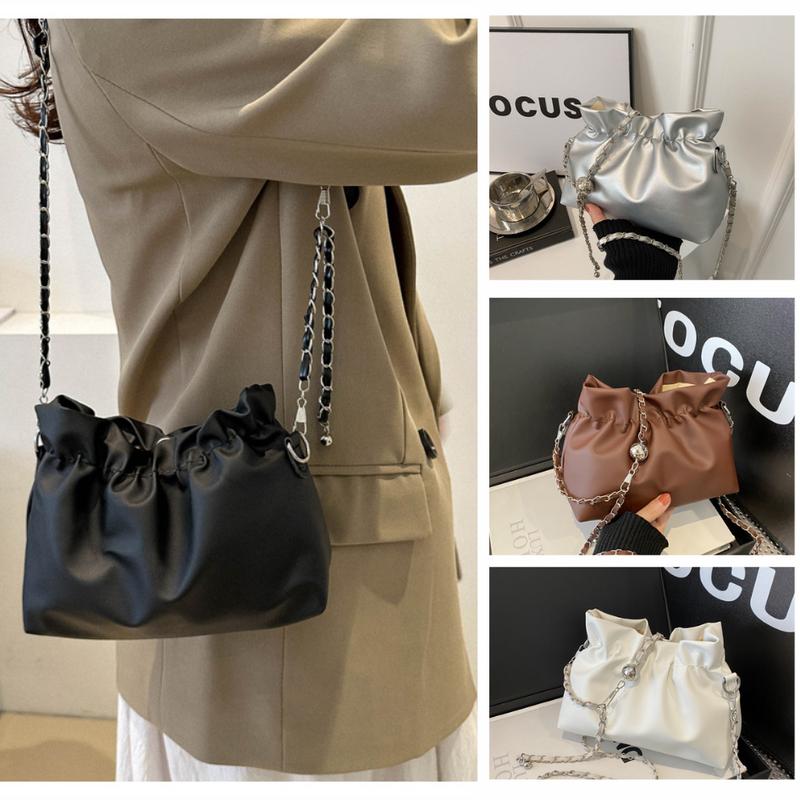 Product Introduction of [VKYSHOP] Túi Phong Cách Mới Xếp Ly Nữ Mùa Xuân 2024 Mùa Hè Túi Xô Dây Rút Độc Đáo Dây Đeo Vai Túi Messenger 8