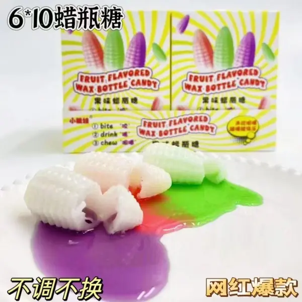 Fruit Flavor Jam Wax Bottle Sugar Children's Candy Edible Beeswax Sandwich Candy  Sweet Snack