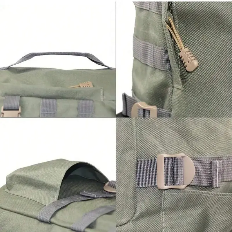 Fishing Gear Backpack, 1 Count Durable Oxford Cloth Sports Fishing Equipment Bag, Multi-grid Fishing Backpack with Rod Holder, Outdoor Fishing Accessories 3