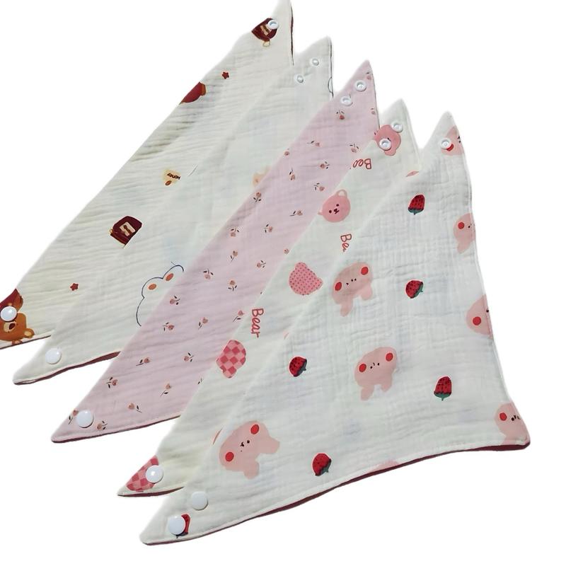 Bộ 12 Yếm Tam Giác Giữ Ấm & Yếm Dãi Cho Bé Vải Xô Muslin 4 Lớp Mềm Mại Thấm Hút Tốt Dành Cho Bé Từ 0-3 Tuổi Có Khuy Điều Chỉnh Tiện Lợi