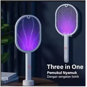 Raket Nyamuk Elektrik 2in1 Bisa Berdiri Rechargeable Anti Serangga