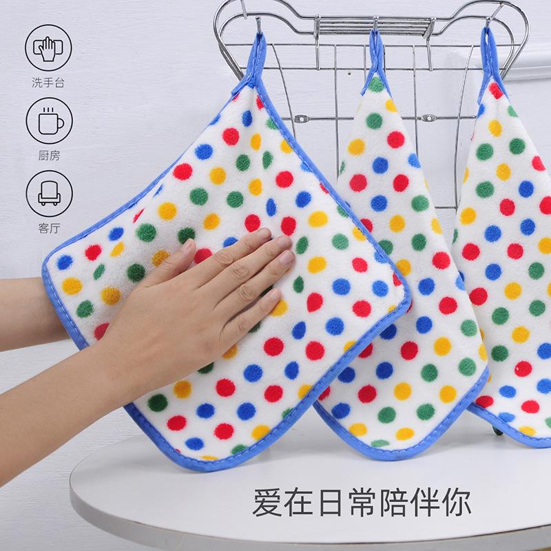Product Introduction of Vải lông cừu san hô chấm bi, quần áo dày dặn, gia dụng, siêu thấm nước Khăn lau để Bàn và rửa bát đĩa, lý tưởng Dây Treo Lau Tay, Tiện Lợi Cực Kỳ 5