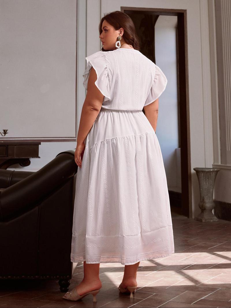 Product Introduction of 【Plus Size】Solid ColorDress, Plus Casual Dress for Summer, Women's Plus Clothes for Daily Wear 2