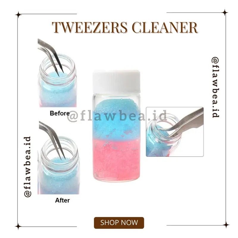 FLAWBEA.ID - Cairan Pembersih Pinset / Eyelash Tweezer Cleaner / Minyak Pembersih Sisa Lem Pinset Tanam Bulumata Eyelash Extension Busa / Pembersih Pinset 2