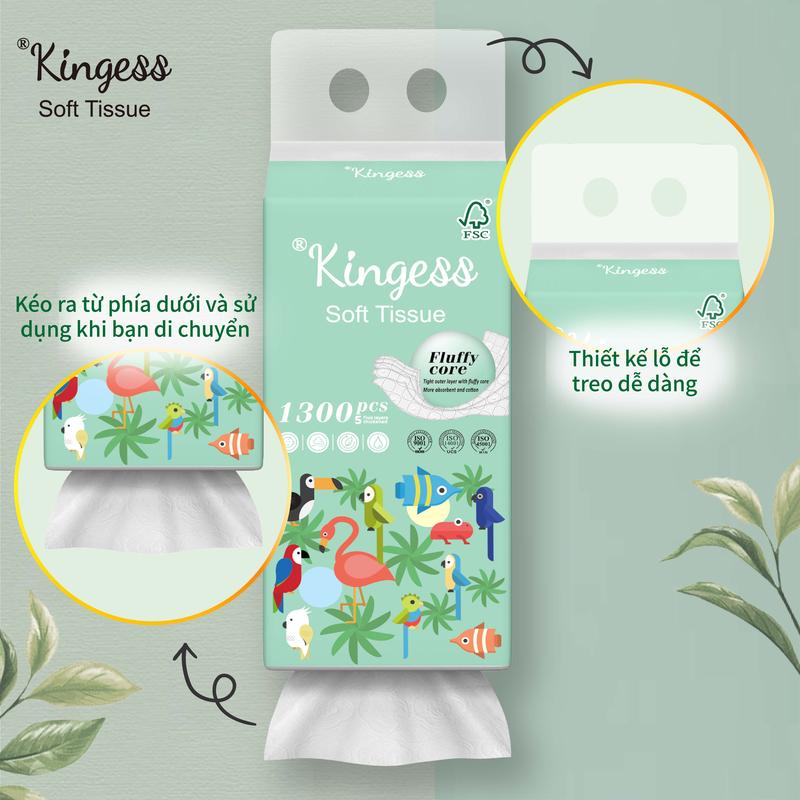 (HN_HCM) Combo 12 Bịch Giấy Rút Treo Tường NHà KINGESS 5 Lớp khangi  ay tietkiem giấy  vệ 6