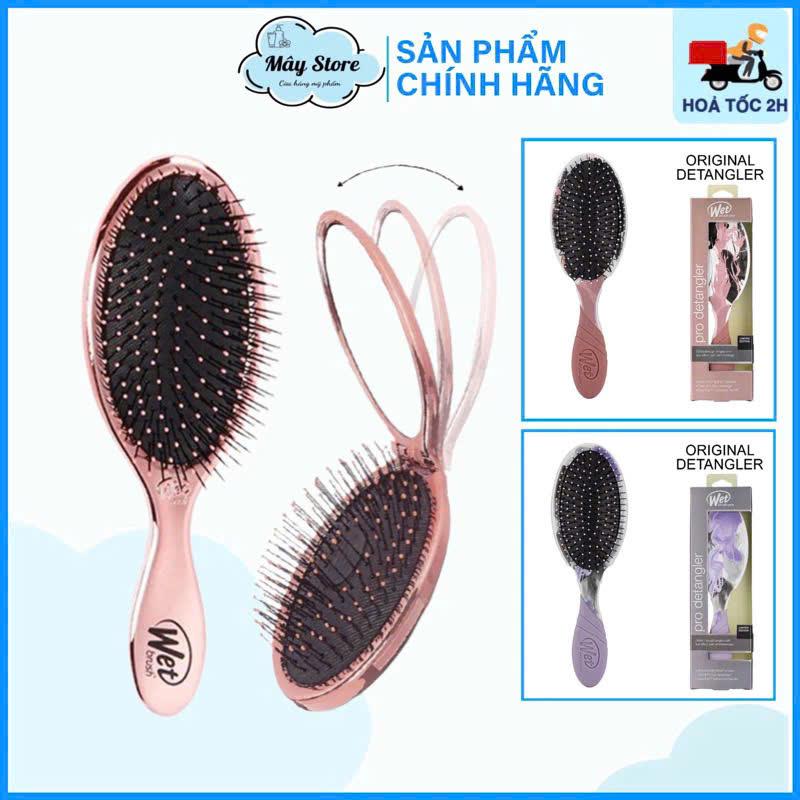 Lược gỡ rối WET BRUSH Chính Hãng dòng truyền thống và gấp gọn màu vàng hồngX