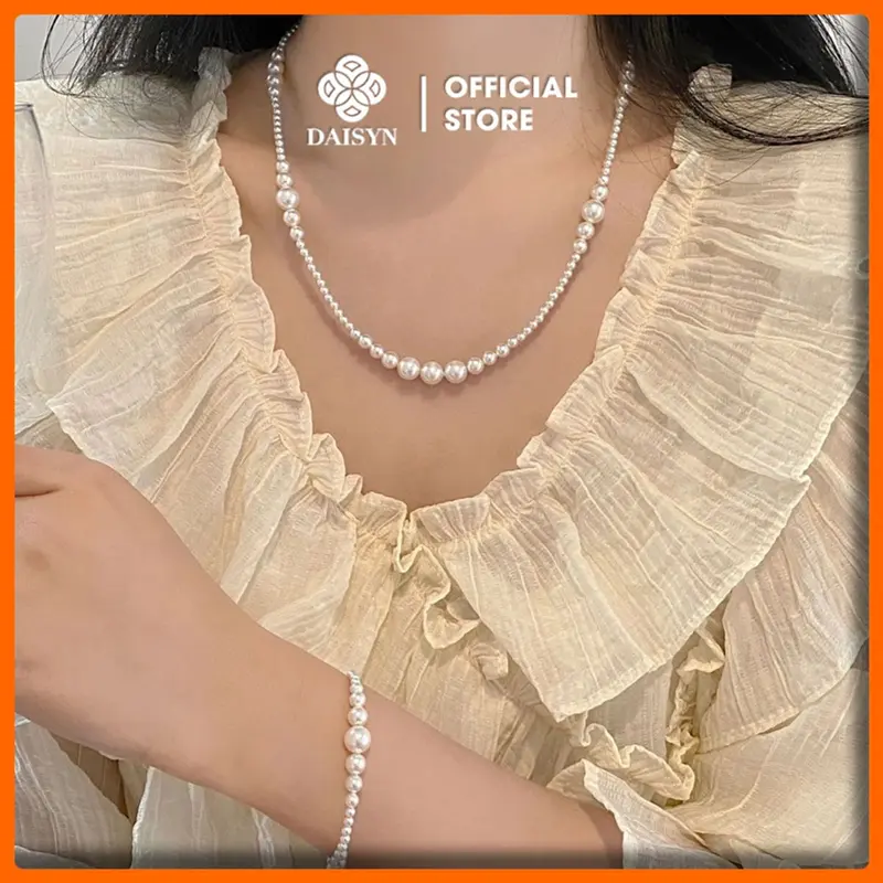 [ DAISYN ] N903 Vòng tay ngọċ trai nhân tạo xᶖnh xắn cho nữ phong cách vintage 1