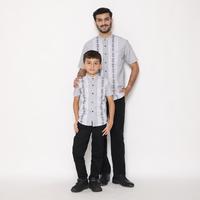 Gambar Dancus Kemeja Koko Couple Ayah Anak Lengan Pendek Motif Bordir Warna Abu OLRM272 - Anak - S dari Dancus Kota Administrasi Jakarta Barat 2 Tokopedia