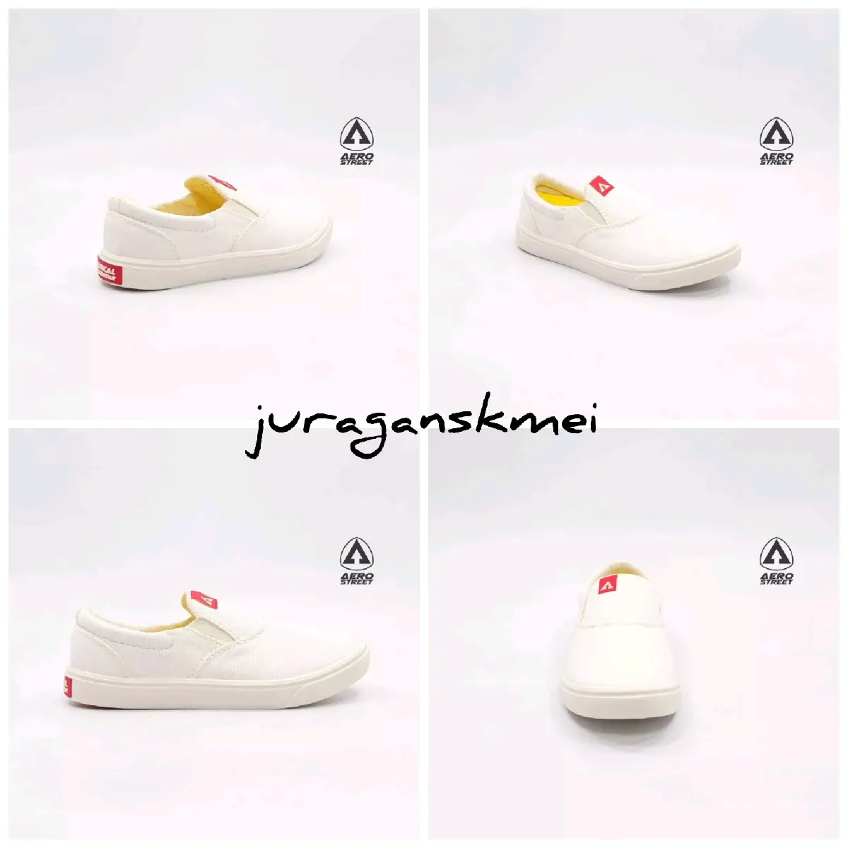 Aerostreet Comfy Putih Sepatu Slip On Slop Casual Sneakers