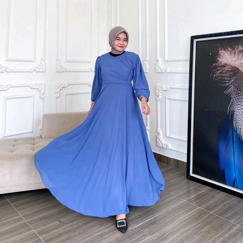 QOME - DRESS BAHAN CERUTI / DRESS NAOMI / DRESS KONDANGAN /DRESS PESTA / DRESS FORMAL Mewah 1