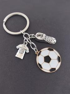 Llavero de fútbol de aleación de zinc — 1 pieza, llavero para aficionados al deporte o colgante para mochila — regalo ideal para amantes del fútbol
