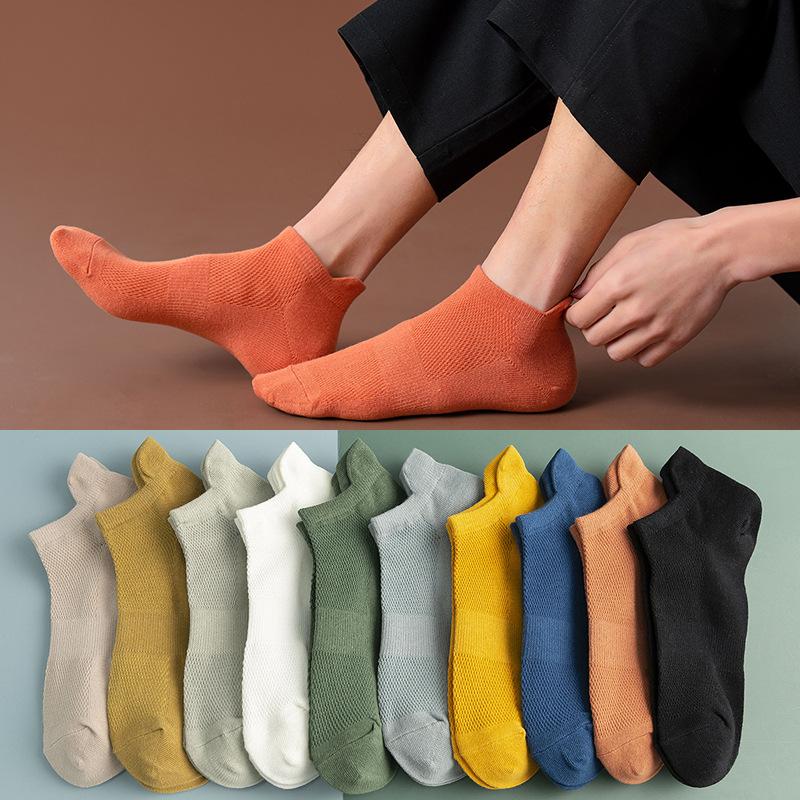 Mesh Cotton Men Low Cut Socks High Quality Solid Japanese Harajuku ...