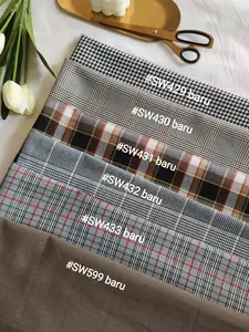 GOBEST SW422-429 motif kain semiwoll motif BARU baru tartan bahan kotak tr strech yarndyed harga per 0.5meter semiwoll