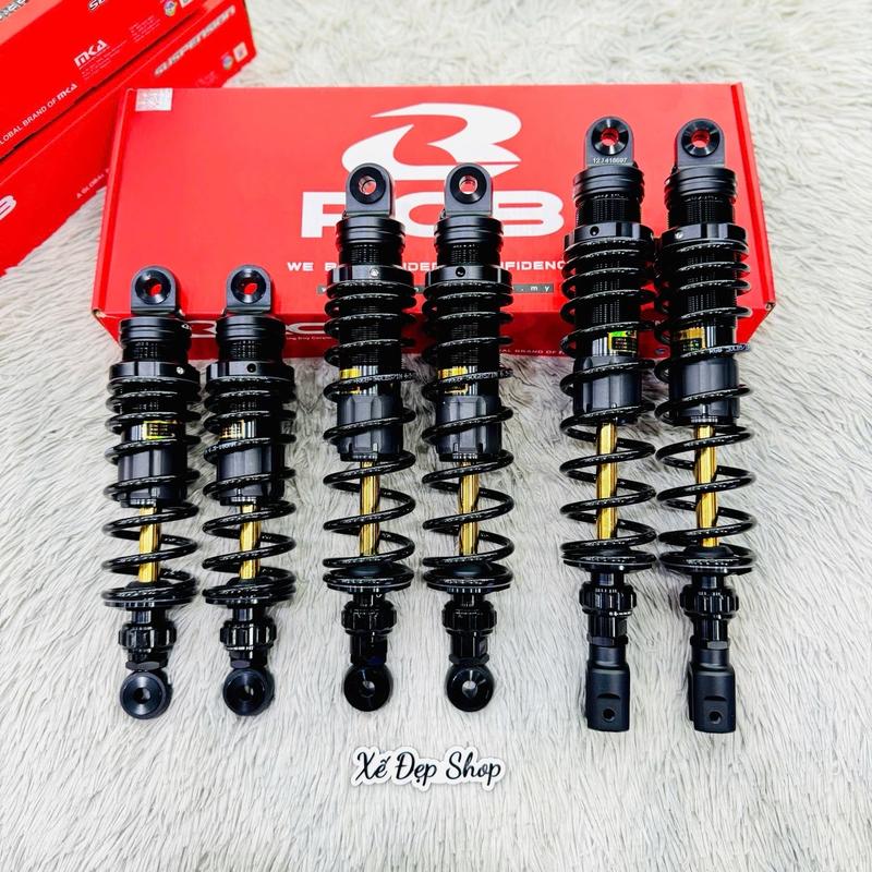 Phuộc RCB S2 Shvn sh125 sh150 sh160 wave future dream Sirius Jupiter - đen ty vàng có tăng chỉnh - lắp đặt dễ dàng