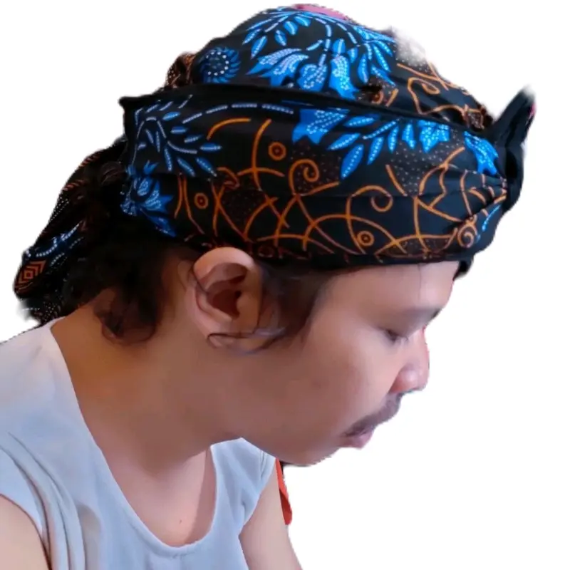 Blangkon Jawa Motif Biru Dewasa Karet Sd Topi 3