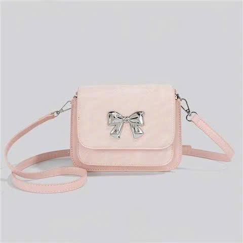 Túi xách nữ da nhung họa tiết NƠ BẠC dễ thương đeo đi chơi tết du lich mã 296 Bag