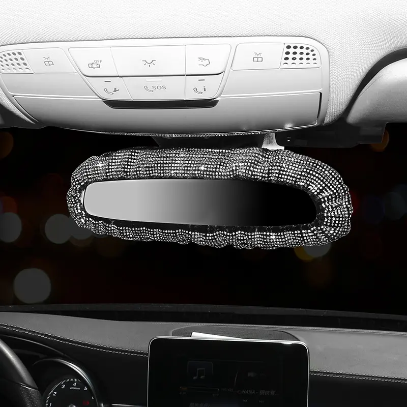 Bling Rhinestone Rear View Mirror Charming Car Rearview Mirror - TikTok ...