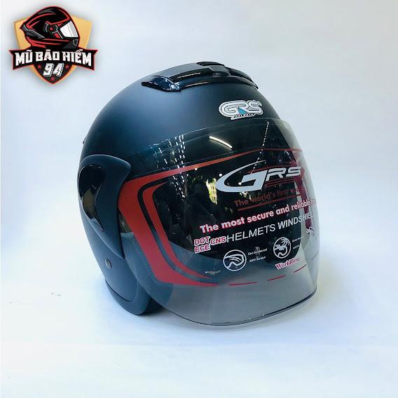 MŨ BẢO HIỂM 3/4 CÓ KÍNH CHÍNH HÃNG GRS A370 KIỂU DÁNG THỂ THAO NAM TÍNH BẢO HÀNH 12 THÁNG