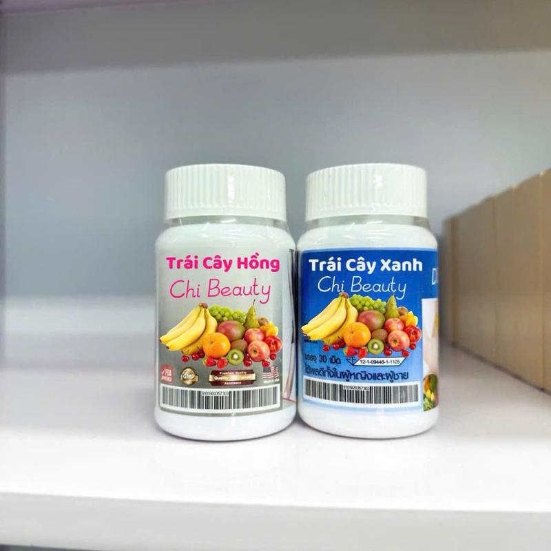 Combo Vitamin Trái Cây 7D Thái Lan Gồm Màu Xanh Và Màu Hồng Bổ Sung Vitamin Rau Củ Dưỡng Nhan - Chuẩn Chi Beauty