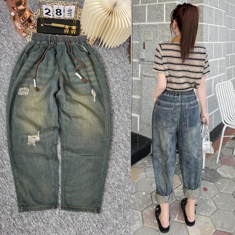 Quần Bò Jean Dáng Baggy thụng chất bò mềm dày dặn mát tay có bigsize cho người 75kg 0