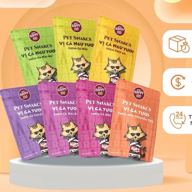Combo 20 gói pate Wanny Happy 100 Mix cho meo pate mèo