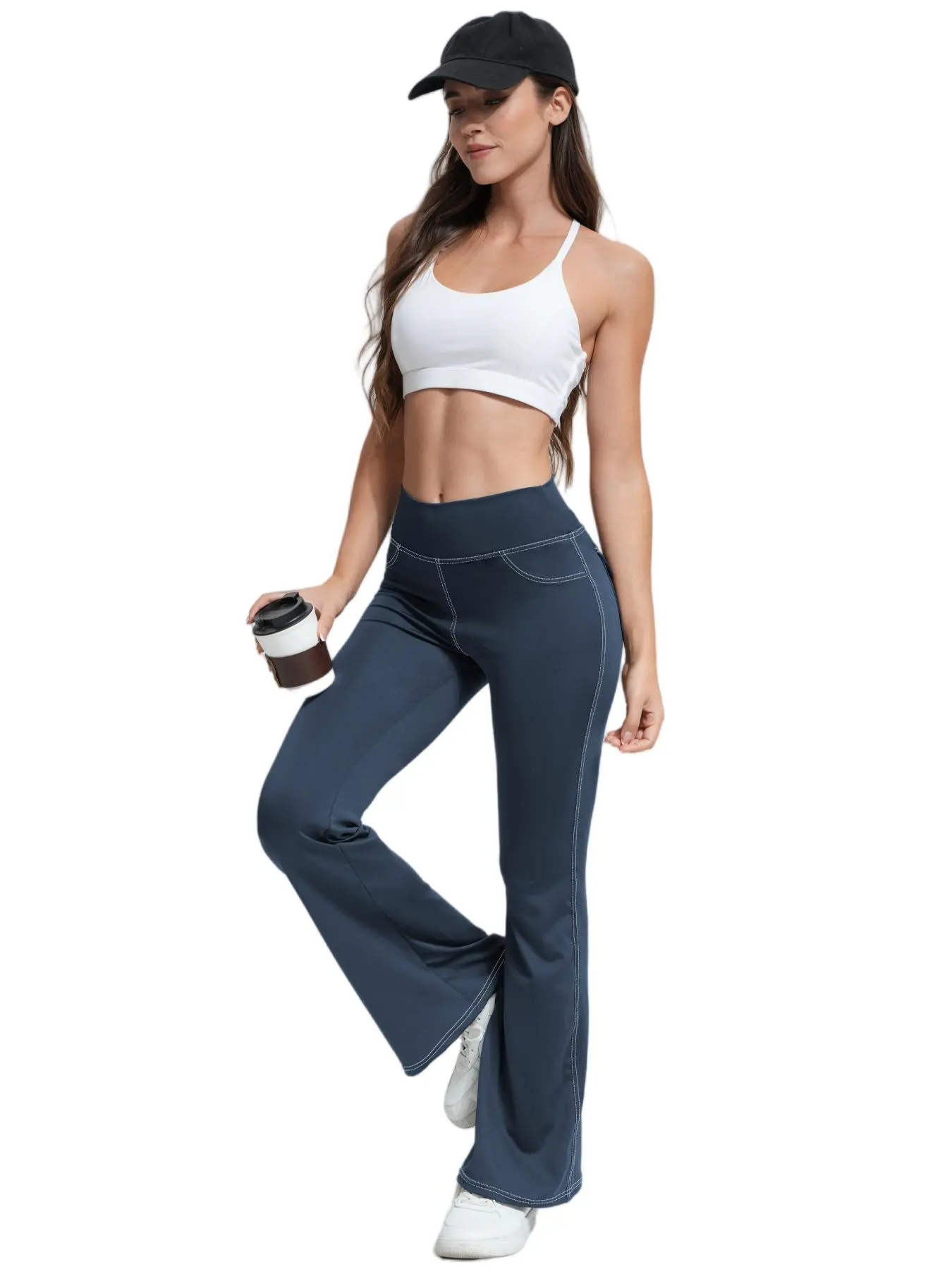 Women's High Waist Flare Leg Sports Leggings, Casual Comfy Breathable Bell Bottom Leggings for Yoga Gym Workout Running, Ladies Sportswear for All Seasons