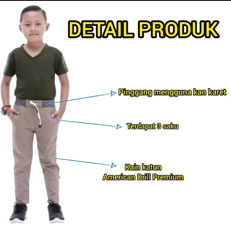 Celana Panjang Anak Laki Laki Premium Usia 1 - 13 Tahun 100 ribu 3 pcs Cowok L Black 1