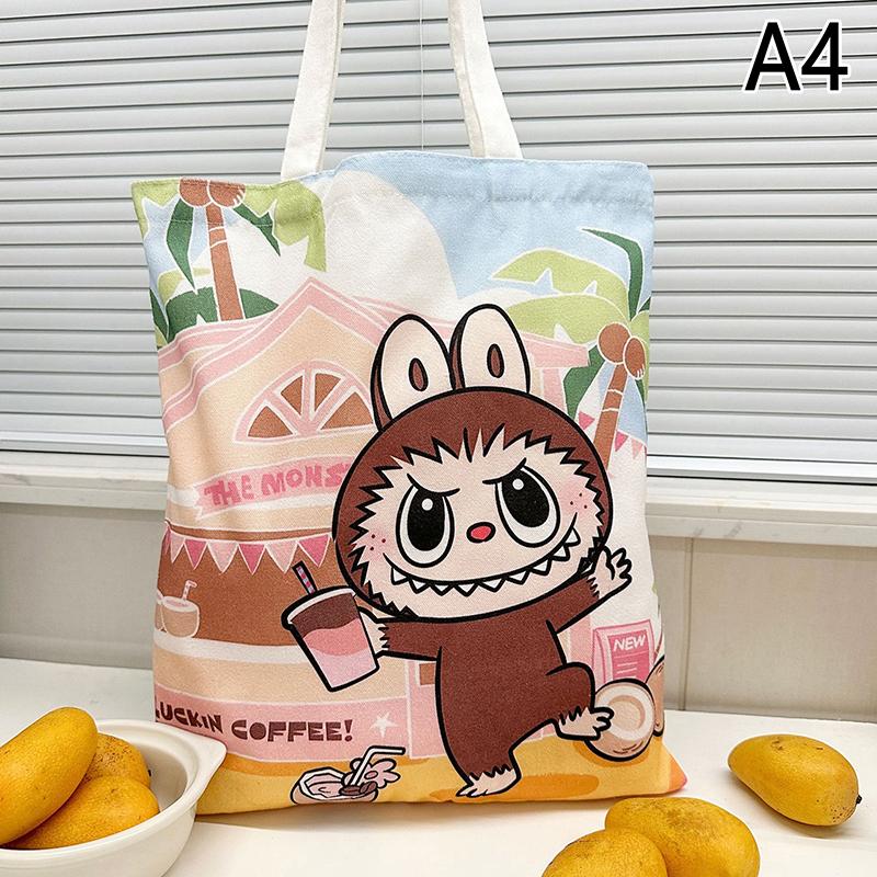 Product Introduction of Canvas Bag For Labubu Student Tutoring Carrying Bag Capacity Book Bag Shoulder Bag Ins Cute 23