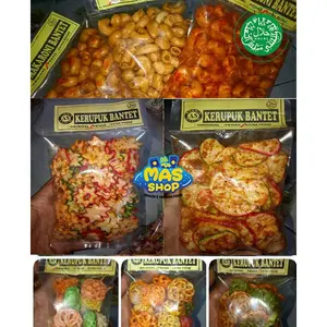 MAKARONI bantet -+50 gr krupuk SEBLAK krupuk UDANG KERUPUK Makaroni BANTET tasikmalaya Mojokerto MS cap koki