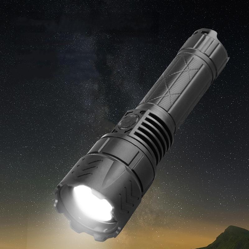 Rechargeable Flashlight, Powerful Telescopic Focusing Torch, High Power LED Flashlight, Professional Outdoor Camping Lighting 0