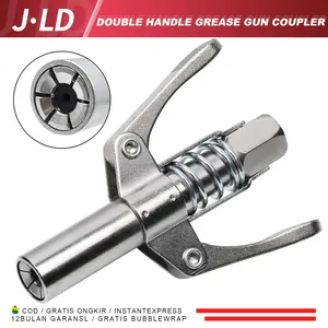 JLD Kepala Pompa Grease Gun Grease Coupler Heavy Duty Kunci Ganda Alat Aplikasi Minyak Gemuk Grease Gun Coupler High