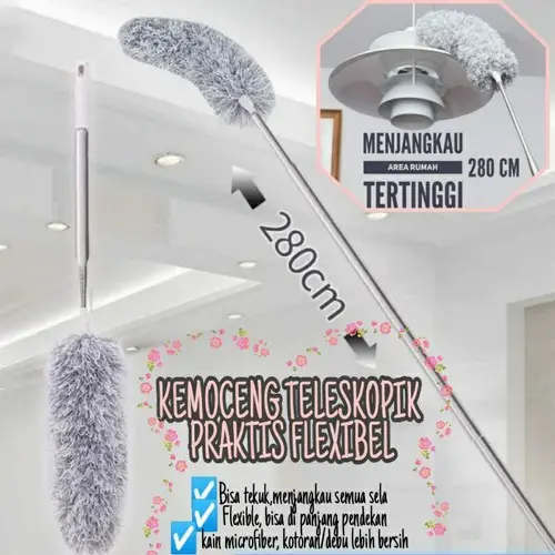 Kemoceng 2,8 Meter Microfiber Magnet Debu Extendable Bisa Tekuk