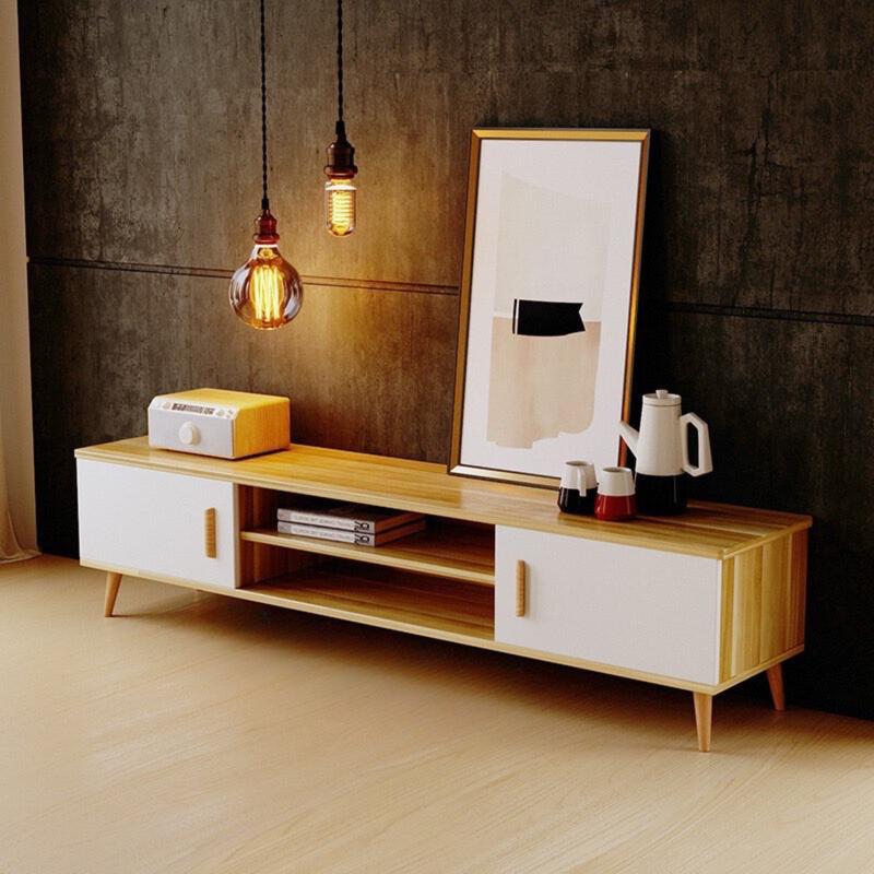 Kệ Tivi gỗ để sàn Tủ kệ Tivi có ngăn kệ chất liệu MDF phong cách bắc âu hiện đại - TV6