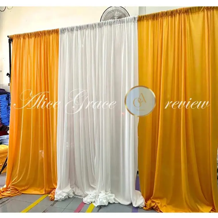 ผ้าฉากงานแต่ง เซต 4 ผืน ฉาก 3 เมตร แบคดรอป งานบวช งานพิธีต่าง ผ้าไฮเกรด