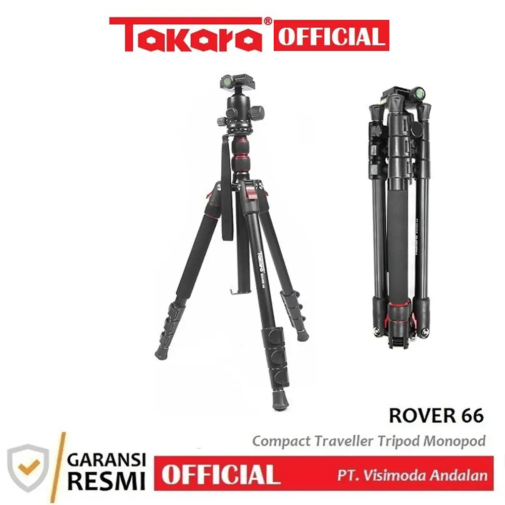 Takara ROVER 66 Professional Compact 2 in 1 Traveller Tripod Monopod