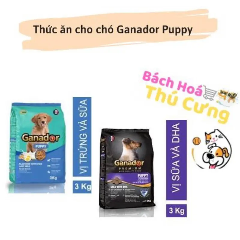 (Bao 3kg) dạng hạt cao cấp GANADOR thức ăn cho chó mọi lứa tuổi 1