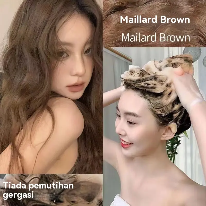 Foam hair dye,milk tea  green and black, natural plant-based, non-irritating, at-home dyeing, trending colors, white, hair coloring Haircare