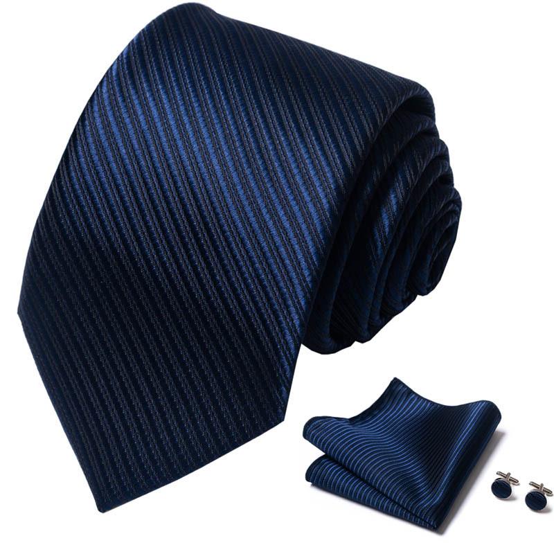 Product Introduction of Bộ Khuy Măng Sét Khăn Tay Bỏ Túi Cà Vạt, 3 Cái / bộ, Bao Gồm 1 Cà Vạt, 1 Khăn Tay Và 1 Cặp Khuy Măng Sét, Thích Hợp Cho Áo Sơ Mi Công Sở Trang Trọng, Tiệc Cưới Và Các Dịp Trang Trọng Khác, Quà Tặng Phụ Kiện Nam 10